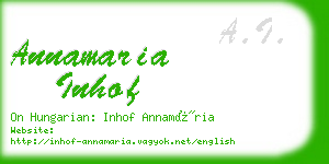 annamaria inhof business card